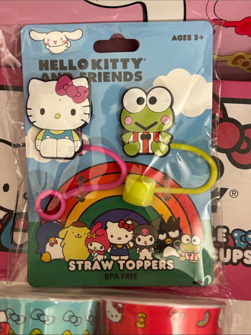 Hello Kitty & Keroppi Straw Toppers